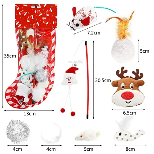 10 Piece Cat Toy Set,Toy Interactive Cat Ball Toy Mice Toy Cat Teaser Wand