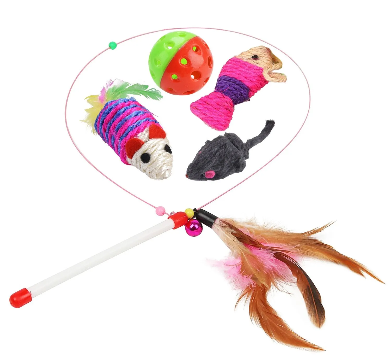 10Pcs Cat Toys Variety Pack For Kitty Includes Catnip Toy Plush Mice Scratch Ball And Teaser Pet Interactive Toy Supplies