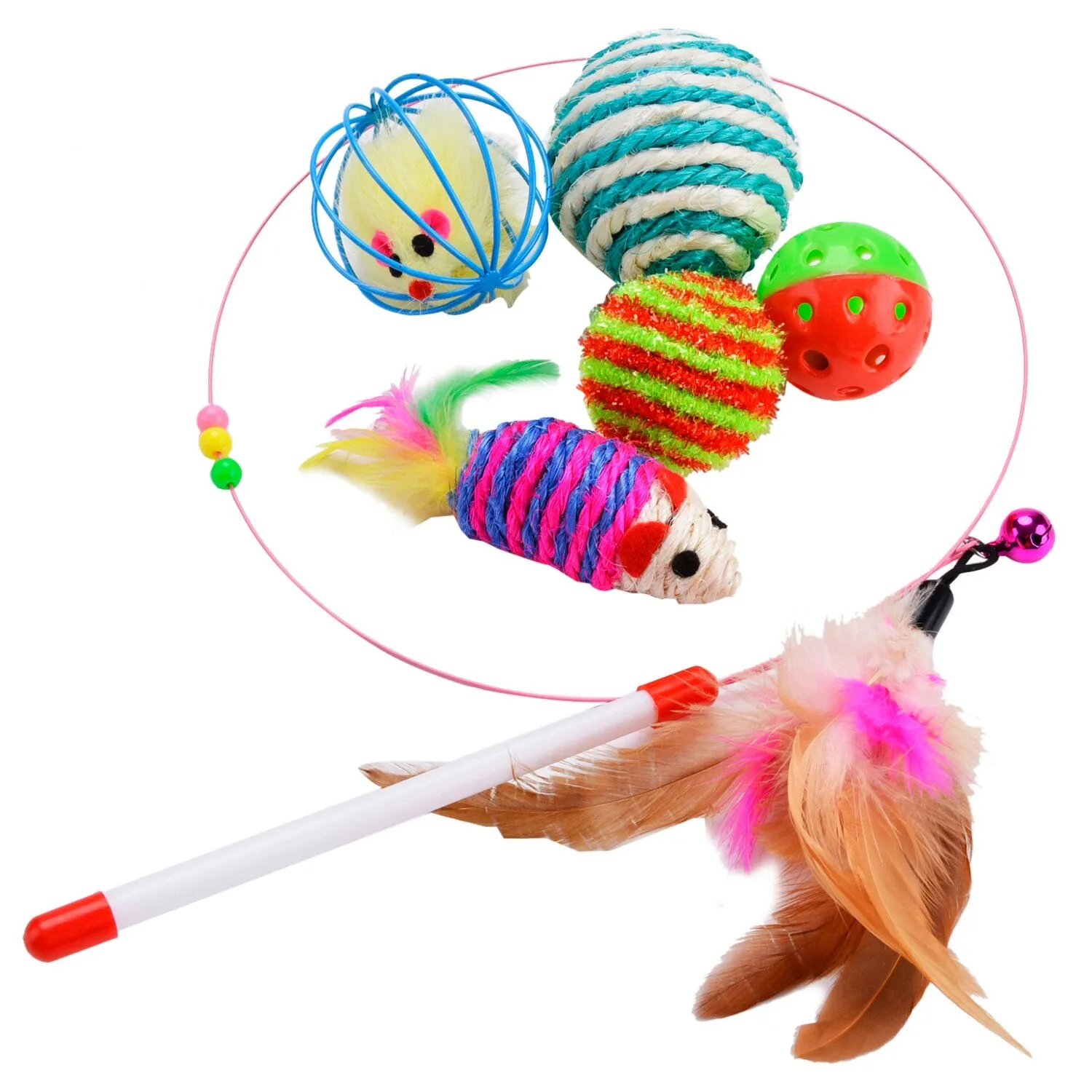 10Pcs Cat Toys Variety Pack For Kitty Includes Catnip Toy Plush Mice Scratch Ball And Teaser Pet Interactive Toy Supplies