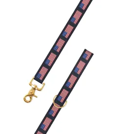 American Flag on Navy Motif Dog Leash