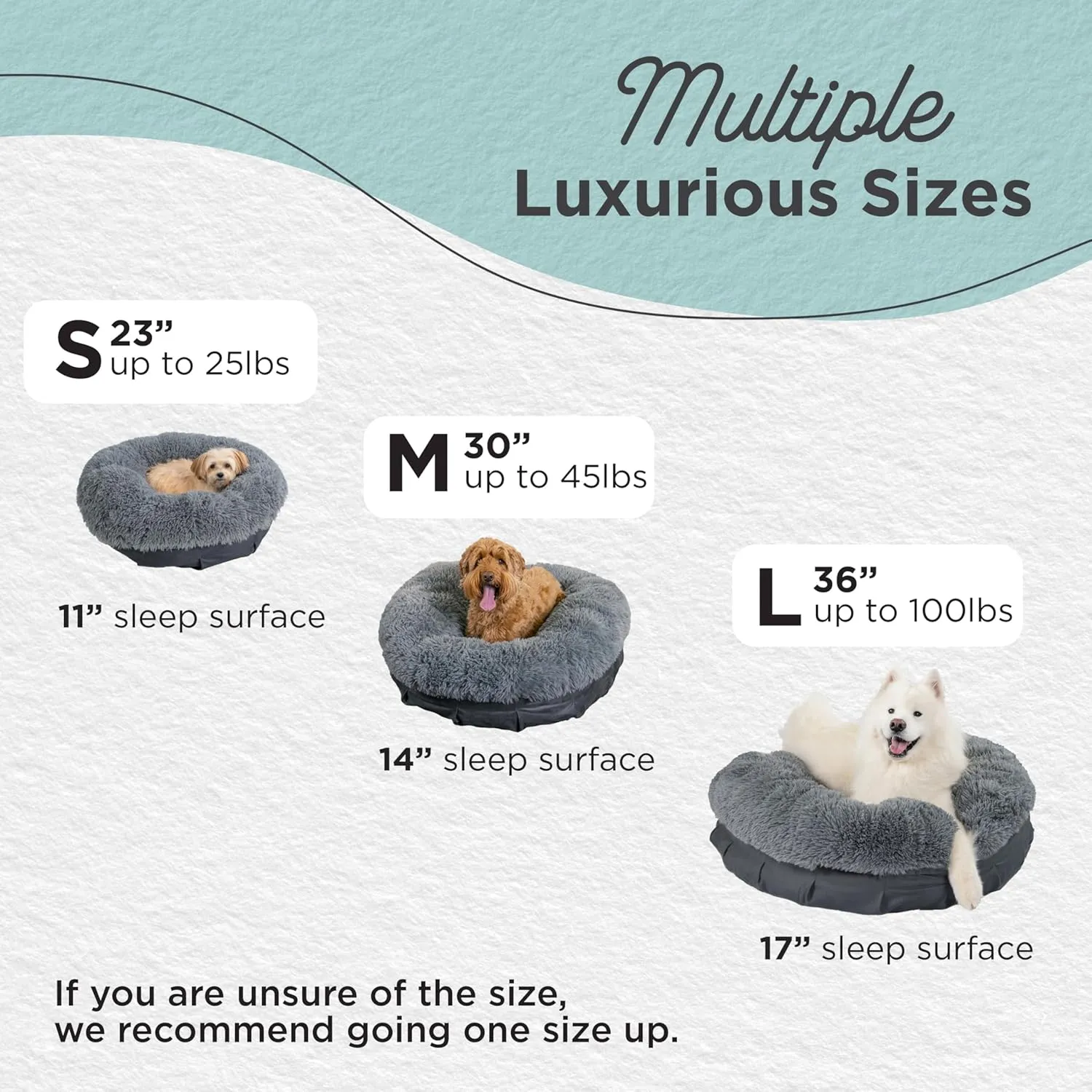 Best Friends by Sheri Ultra Calming Pouf Bed, Orthopedic Round Dog Bed for Joint Support, Faux Fur, Washable Cover, Tan, Large, 36"x36"