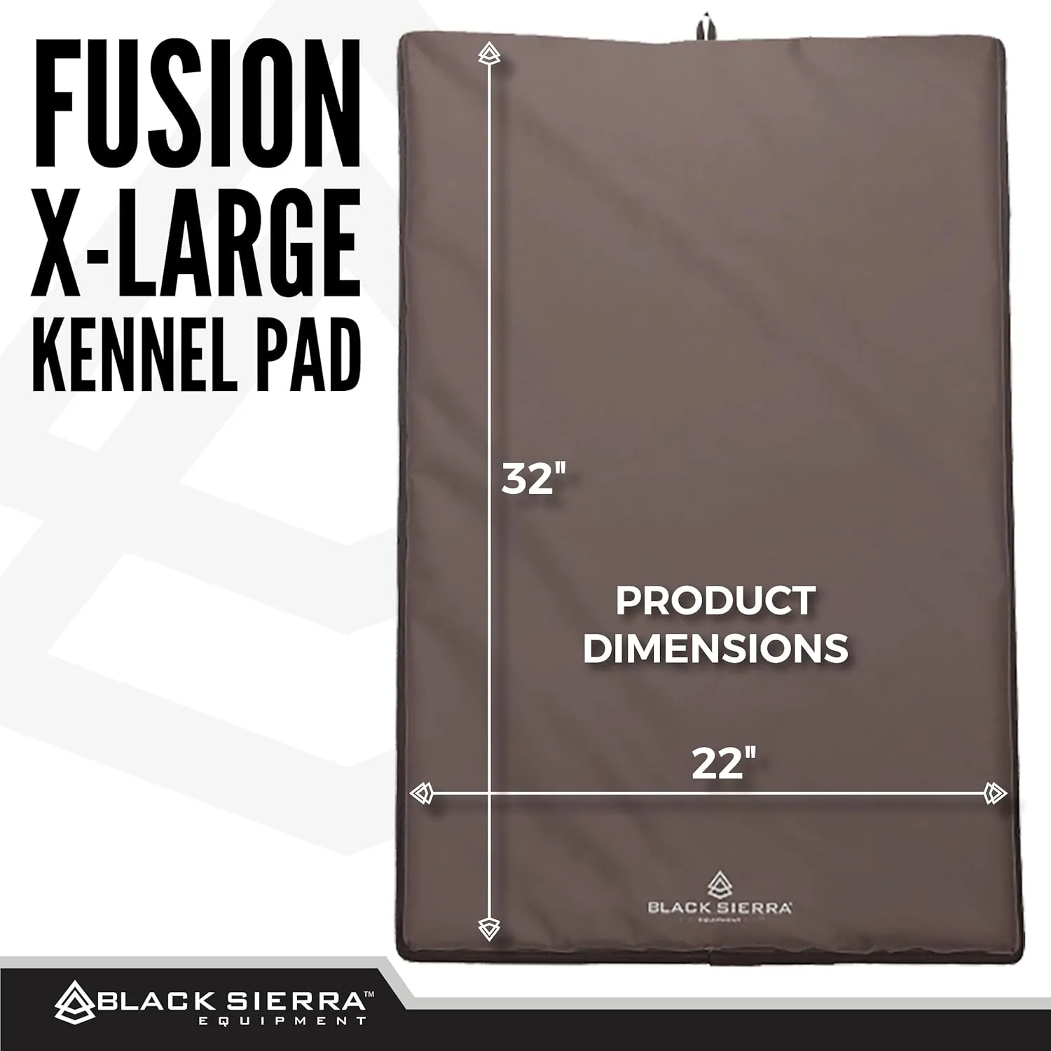 Black Sierra Extra Large Dog Kennel Pad, 1 Inch Thick Padding Measures 32" x 22", Water Resistant Crate Cushion for Hunting or Travel, Durable and Slip Resistant Pet Bedding Mat