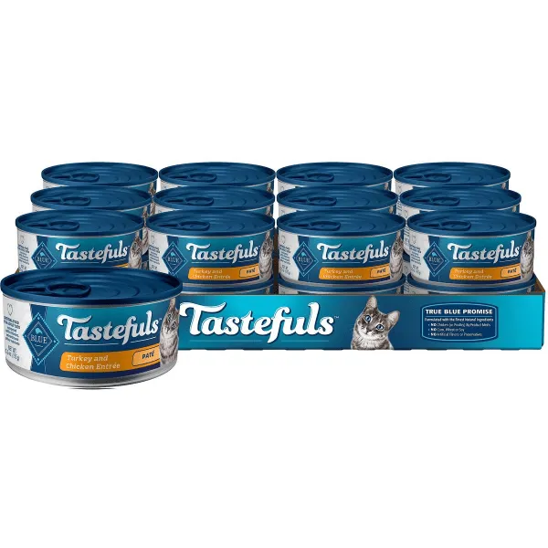 BLUE Tastefuls Turkey & Chicken Entree Pate Canned Cat Food, 5.5oz