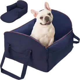 BurgeonNest Dog Car Seat for Medium Dogs, 2-in-1 Pet Booster Seat with Cozy Fabric,Storage Pockets, Washable Cat Puppy Outdoor Carrier Bed Up to 25lbs