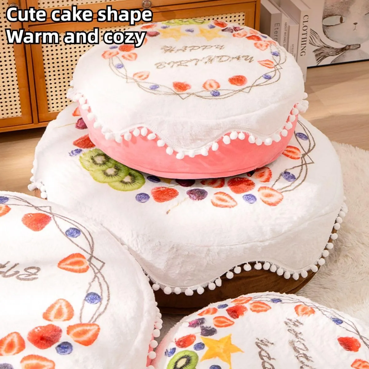 Cat Bed Pet Caveolae Pet Plush Cushion Round Mattress Unchewable Dog Bed Pet Sleeping Mats Dog Beds Portable Dog Bed Washable Bed Pads Keep Warm (Pink,Small)