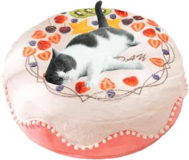 Cat Bed Pet Caveolae Pet Plush Cushion Round Mattress Unchewable Dog Bed Pet Sleeping Mats Dog Beds Portable Dog Bed Washable Bed Pads Keep Warm (Pink,Small)