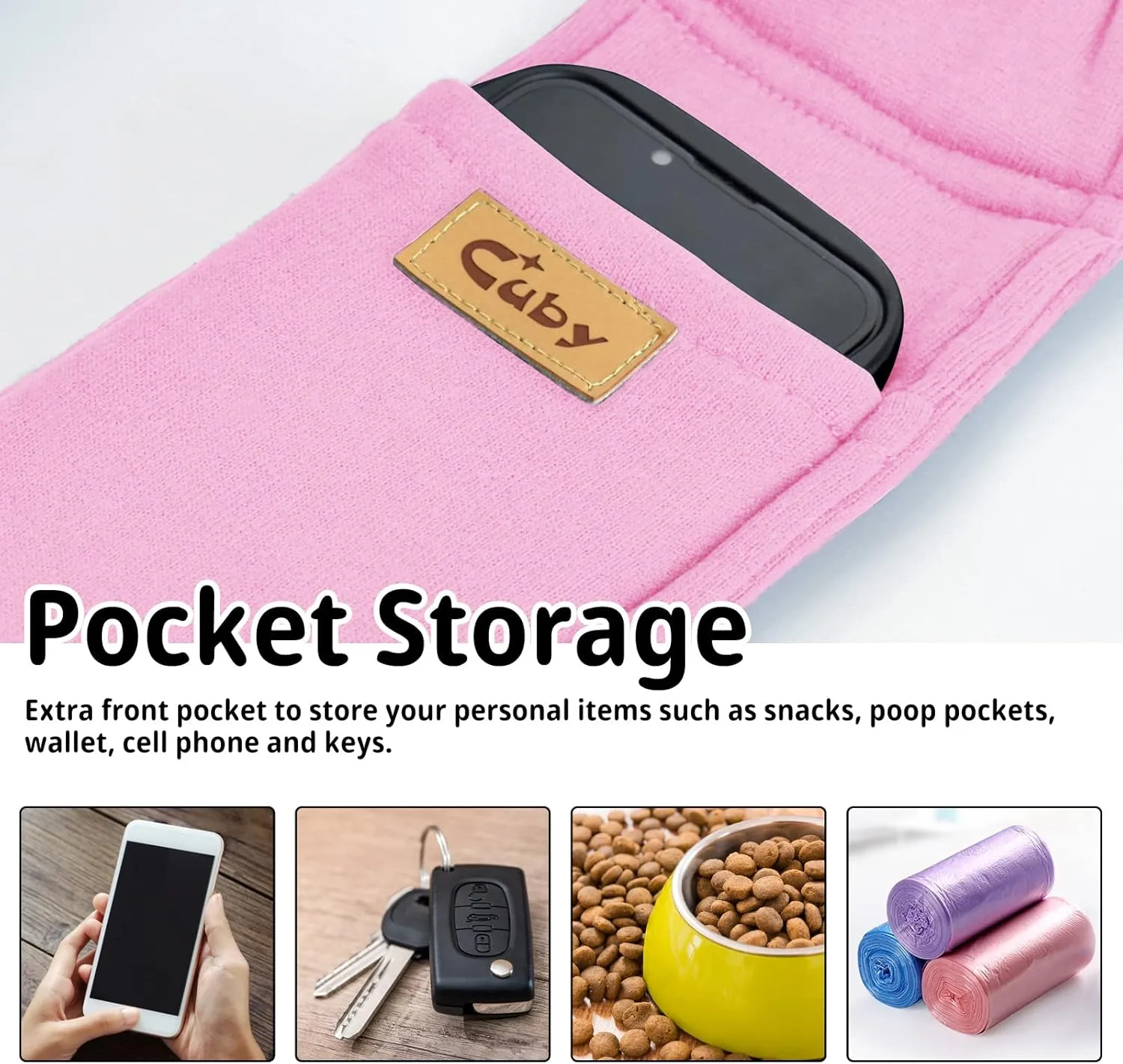 CUBY Dog and Cat Sling Carrier, Hands Free Reversible Pet Papoose Bag, Soft Pouch Adjustable, Suitable for Puppy Cats for Outdoor Travel (Pink, M-Adjustable Strap)
