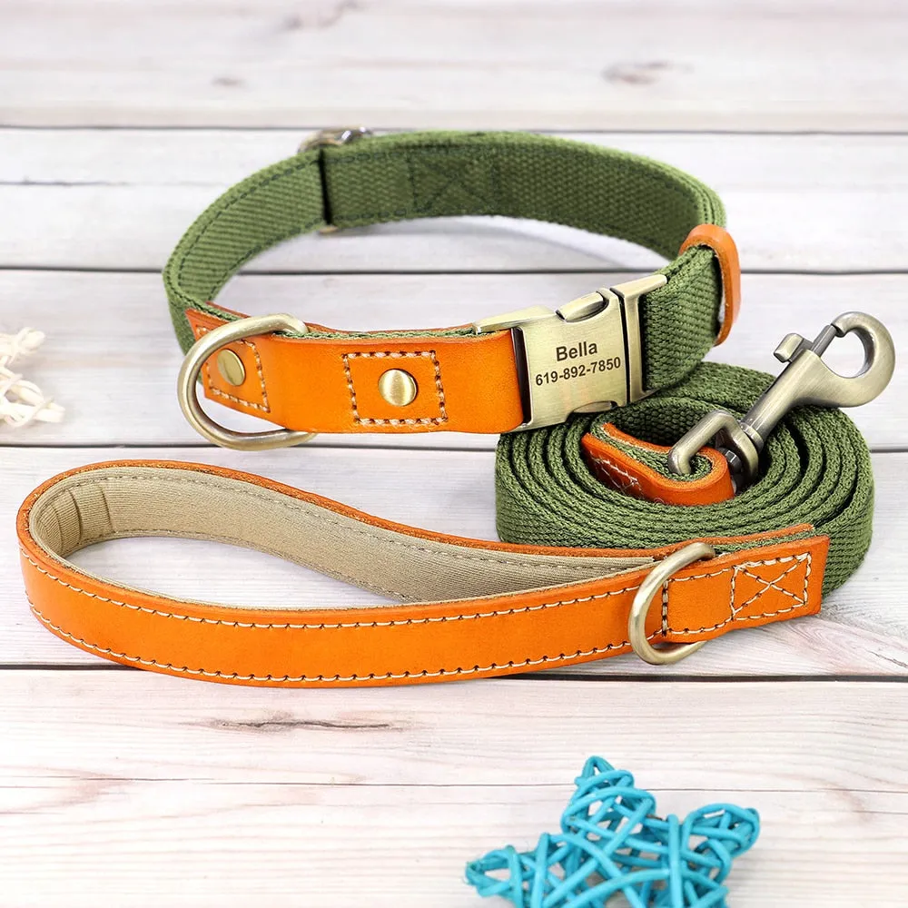 Custom Dog Collar Leash Set
