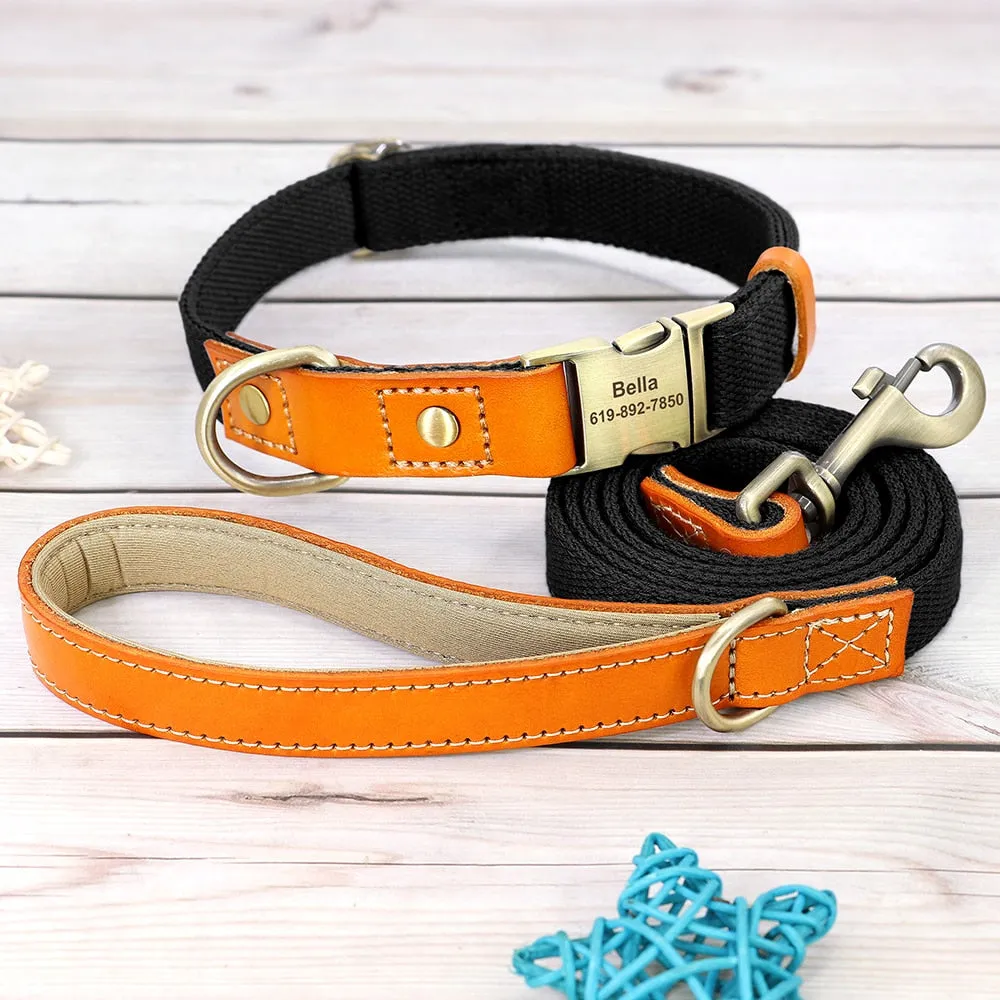 Custom Dog Collar Leash Set