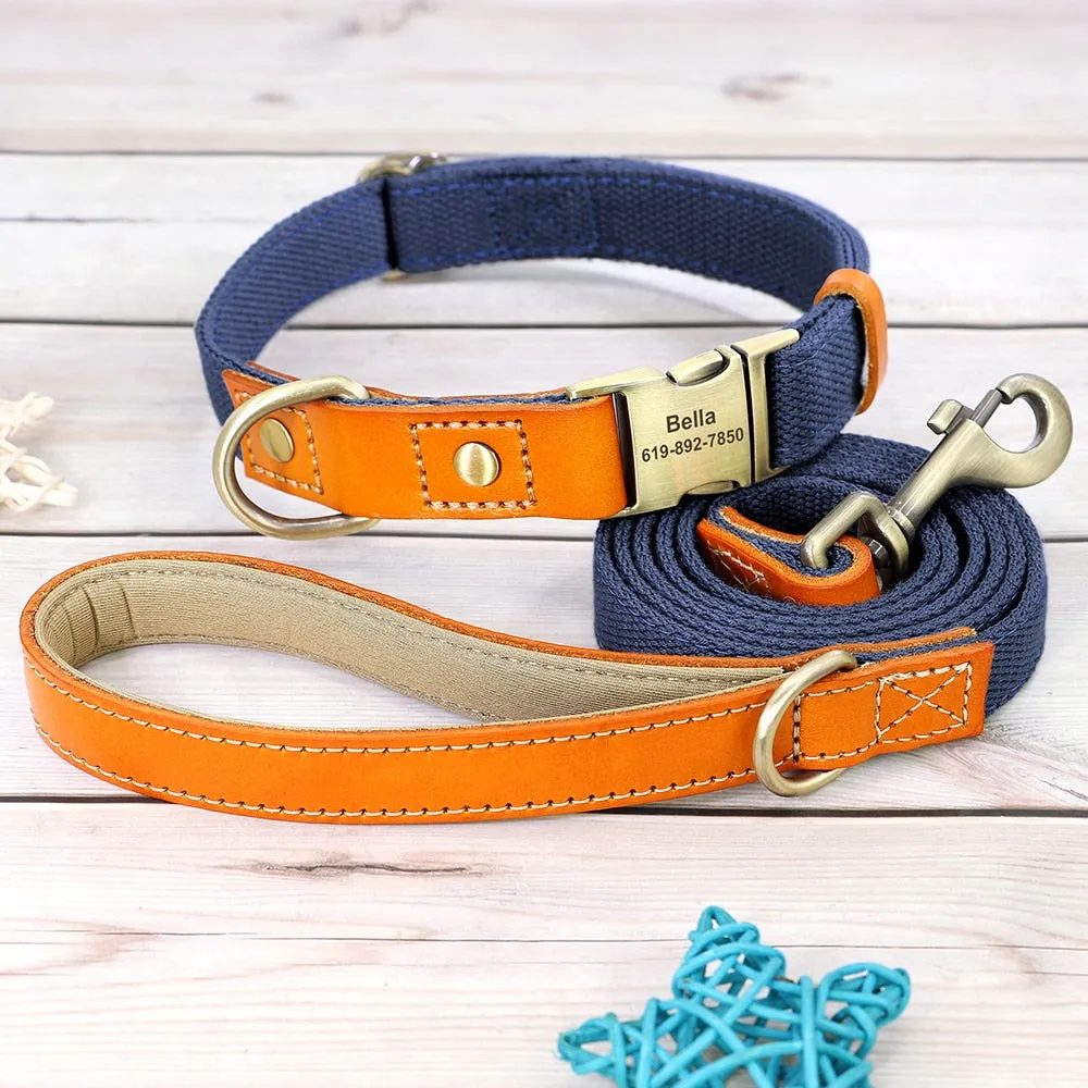 Custom Dog Collar Leash Set