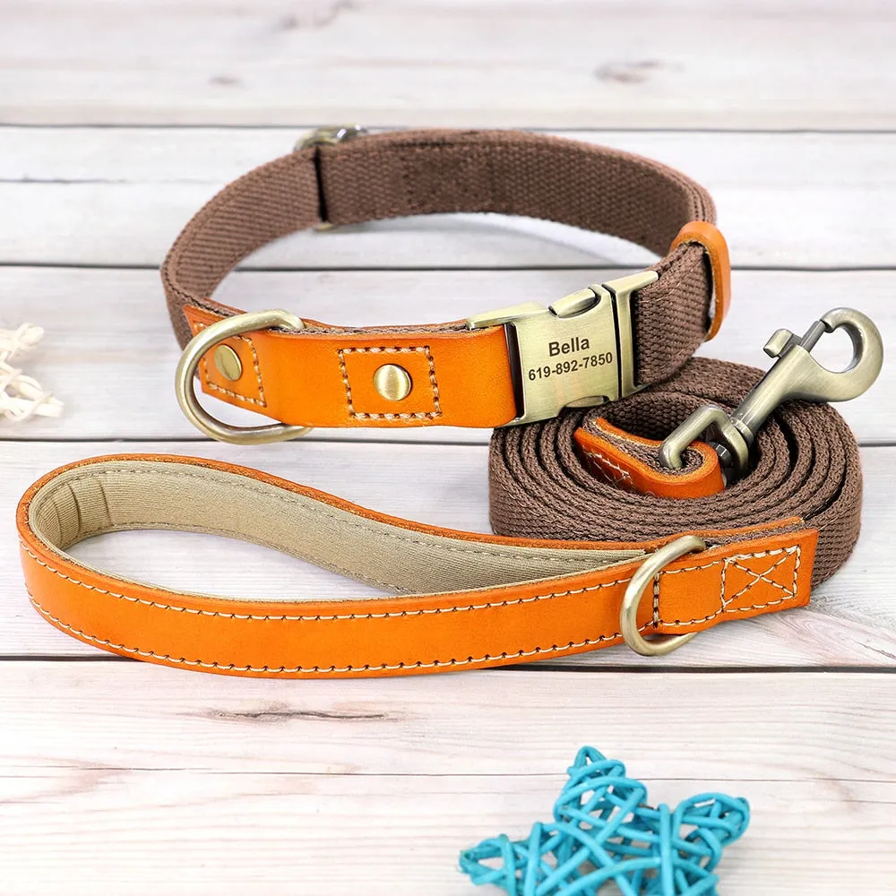 Custom Dog Collar Leash Set