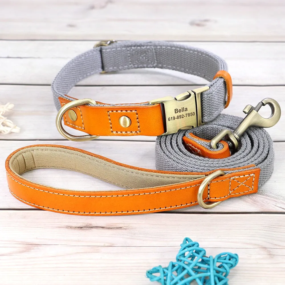 Custom Dog Collar Leash Set