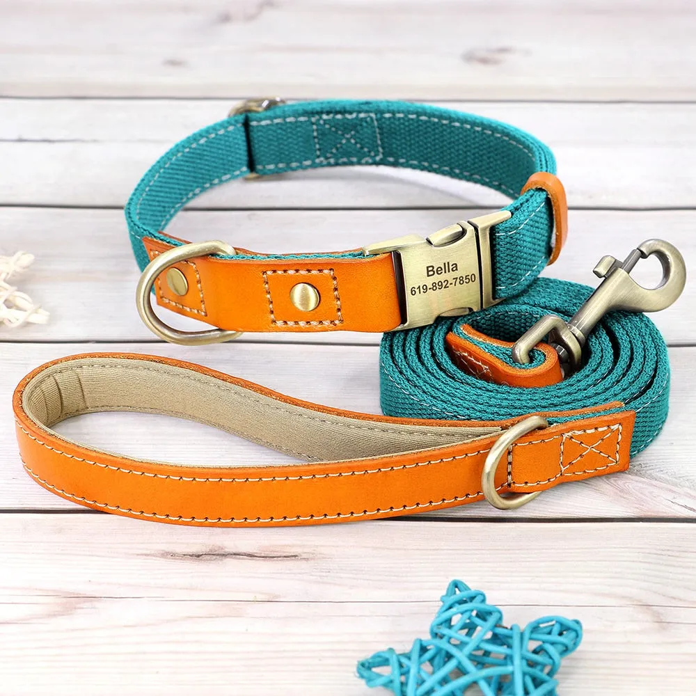 Custom Dog Collar Leash Set