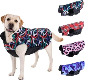 CuteBone Winter Dog Jacket, Windproof Reversible Vest with Leash Hole, Thick Winter Coat for Small, Medium & Large Dogs