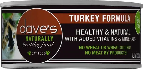 Dave's Pet Food Naturally Healthy Grain-Free Turkey Formula  5.5-oz, Case Of 24, Wet Cat Food