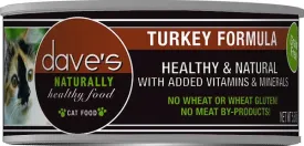 Dave's Pet Food Naturally Healthy Grain-Free Turkey Formula  5.5-oz, Case Of 24, Wet Cat Food