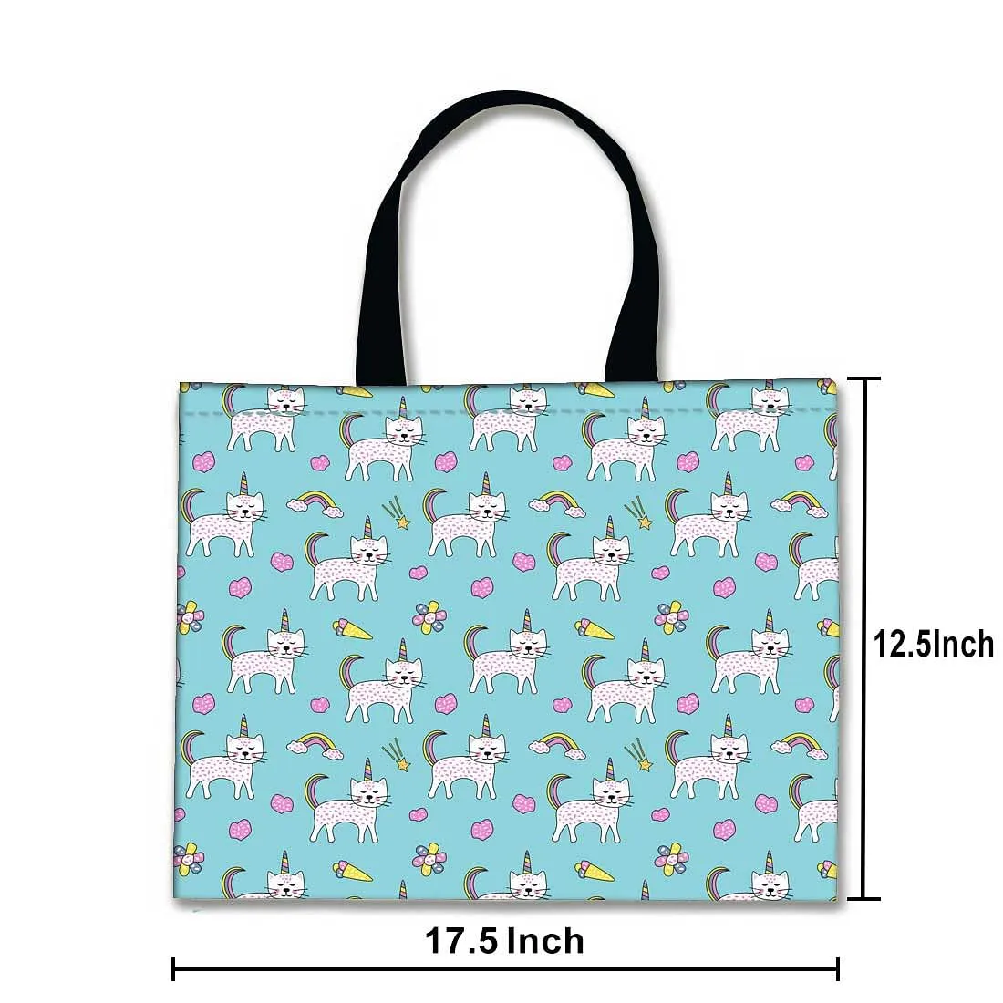 Designer Tote Bag With Zip Beach Gym Travel Bags -  Cute Cat