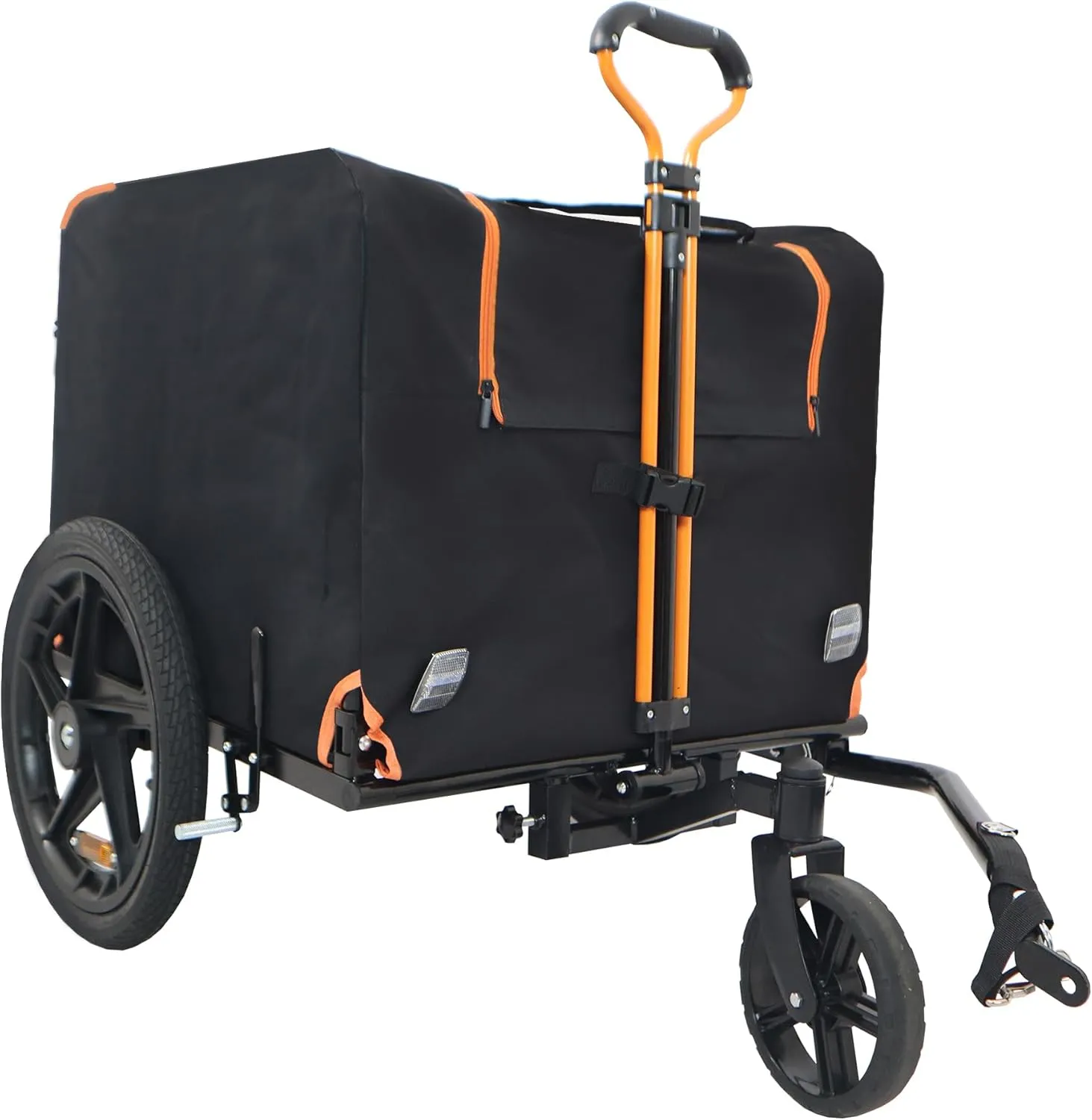Dog Bike Trailer, 2-in-1 Pet Stroller Cart Bicycle Carrier, Foldable Pet Jogging Stroller for Pets up to 88lbs