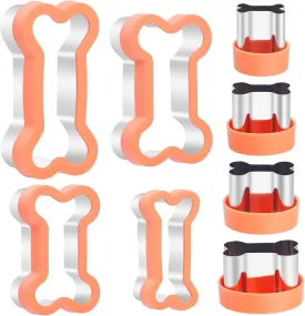 Dog Bone Cookie Mold Set, 8pcs - Stainless Steel Dog Themed Cookie Cutters for Homemade Treats, Cakes, and Cookies