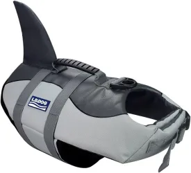 Dog Life Jacket - Grey, Medium, Animal Print, Quick-Drying Mesh, Waterproof, Adjustable, Safety Handle, For Dogs 15  lbs