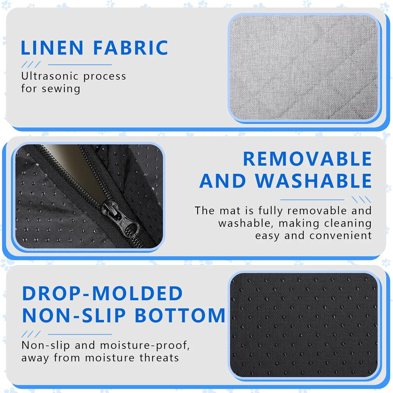 Dog Mat, Anti-Slip Dog Kennel Pad, Washable Dogs Crate Pad for Sleeping, Removable Breathable Large Dogs Crate Pads, Pets Orthopedic Crate Bed for Indoor Outdoor Use (Grey, XX-Large)