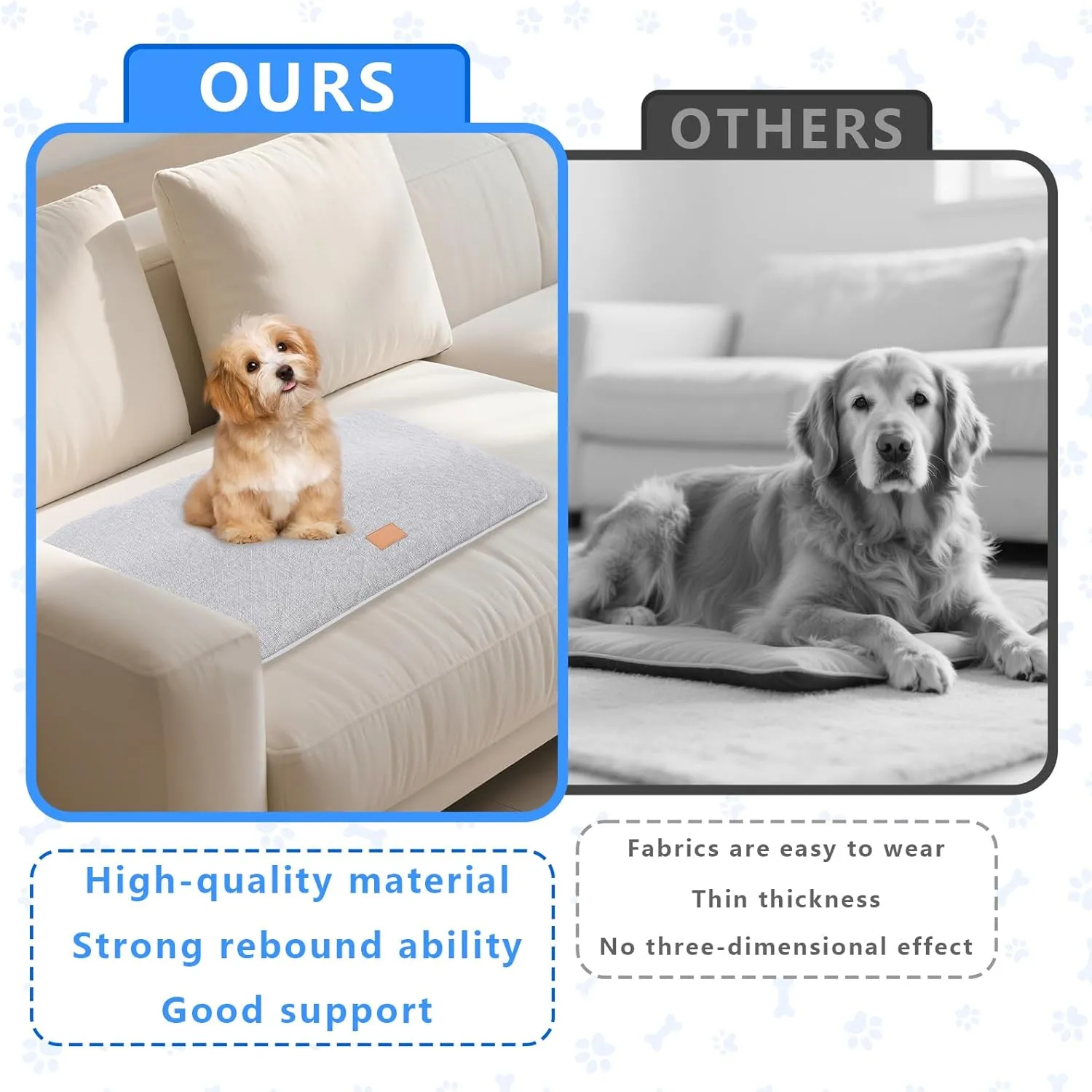 Dog Mat, Anti-Slip Dog Kennel Pad, Washable Dogs Crate Pad for Sleeping, Removable Breathable Large Dogs Crate Pads, Pets Orthopedic Crate Bed for Indoor Outdoor Use (Grey, XX-Large)