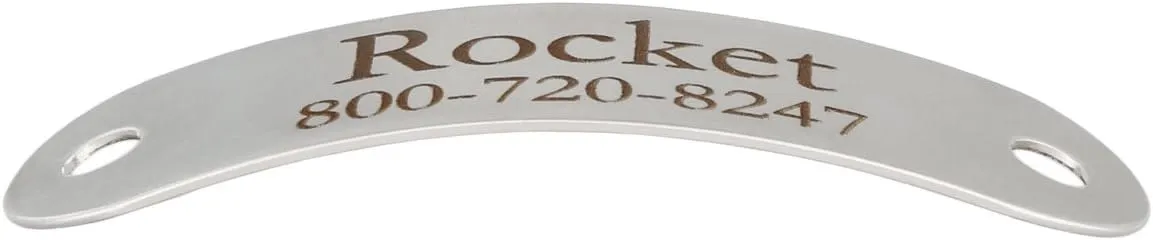 DogIDs Custom Personalized Stainless Steel Rivet-On Dog Collar Nameplates Noiseless Suitable for Dogs ID Tag with Name and Number for 5/8 Inch Wide Engraved Collars