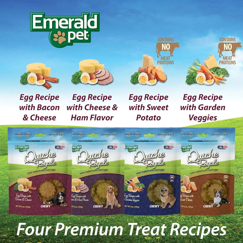 Emerald Pet Quiche Royale Egg Recipe with Sweet Potato Chewy Dog Treats (6 oz)
