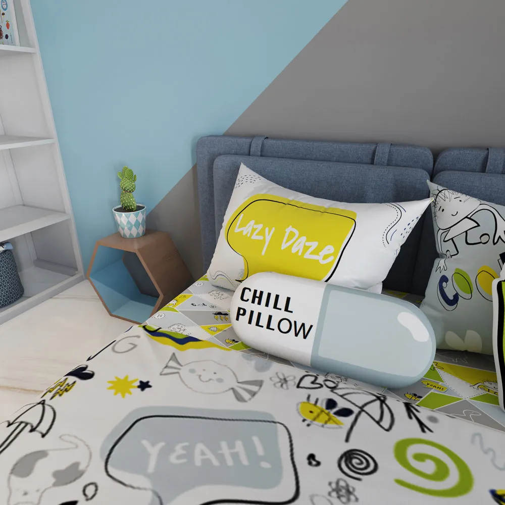 Fancy Fluff Kids 6 Pc  Full Bed Set  – Doodle Land - Single/ Double
