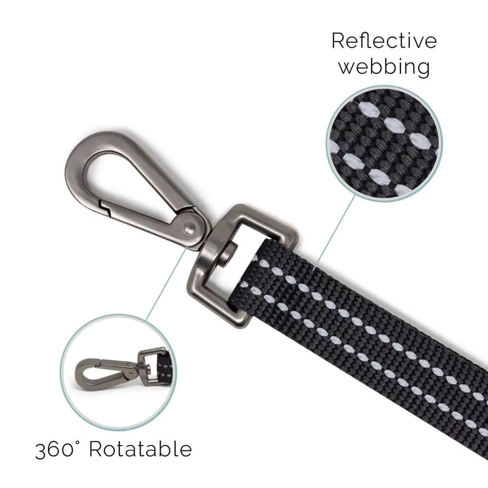 Fauna® Black Reflective Multi-Use Dog Lead 5.6ft