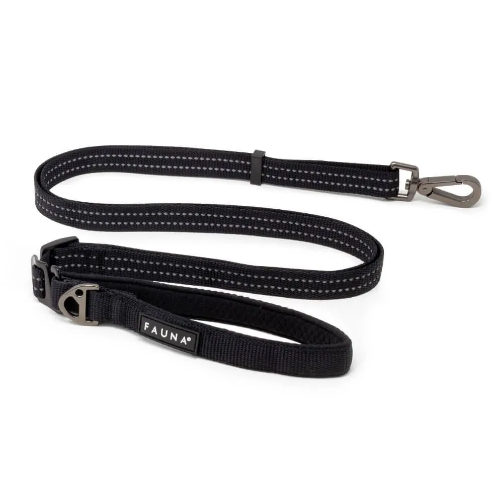 Fauna® Black Reflective Multi-Use Dog Lead 5.6ft