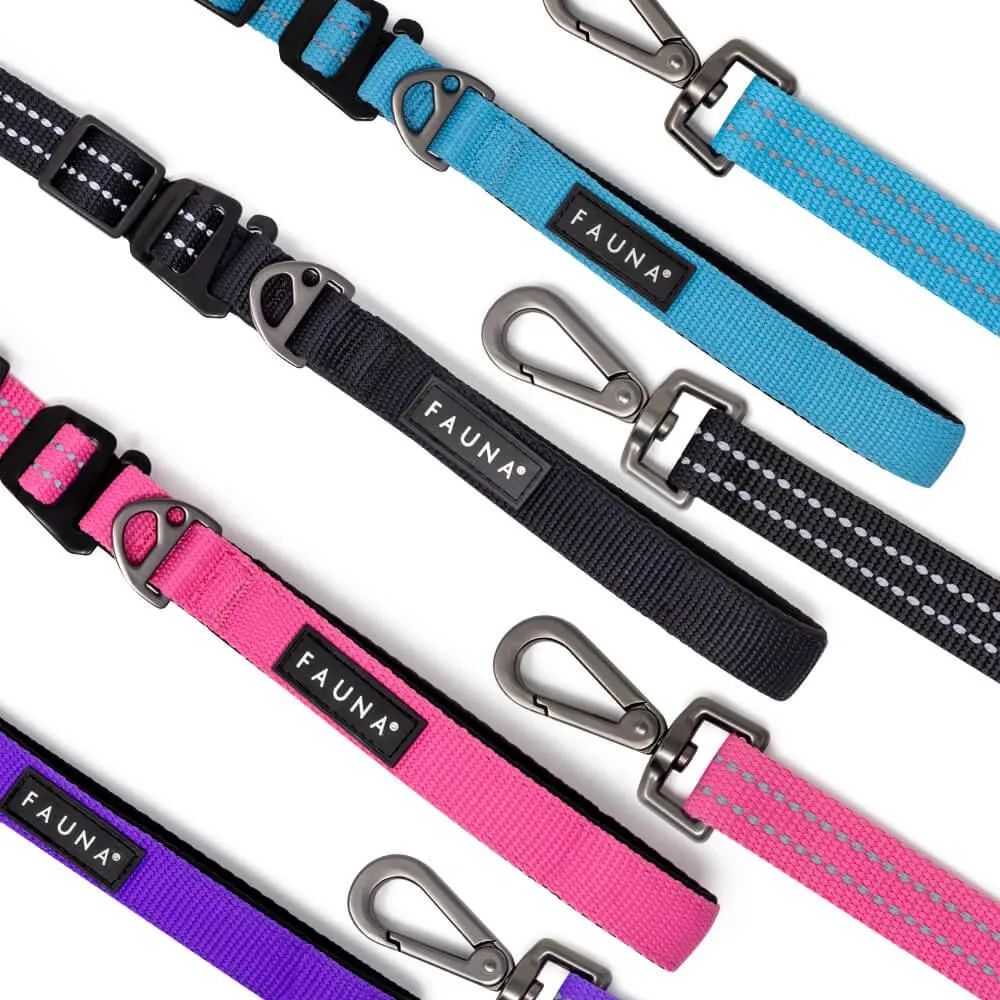Fauna® Black Reflective Multi-Use Dog Lead 5.6ft