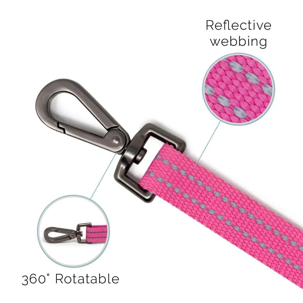 Fauna® Pink Reflective Multi-Use Dog Lead 5.6ft