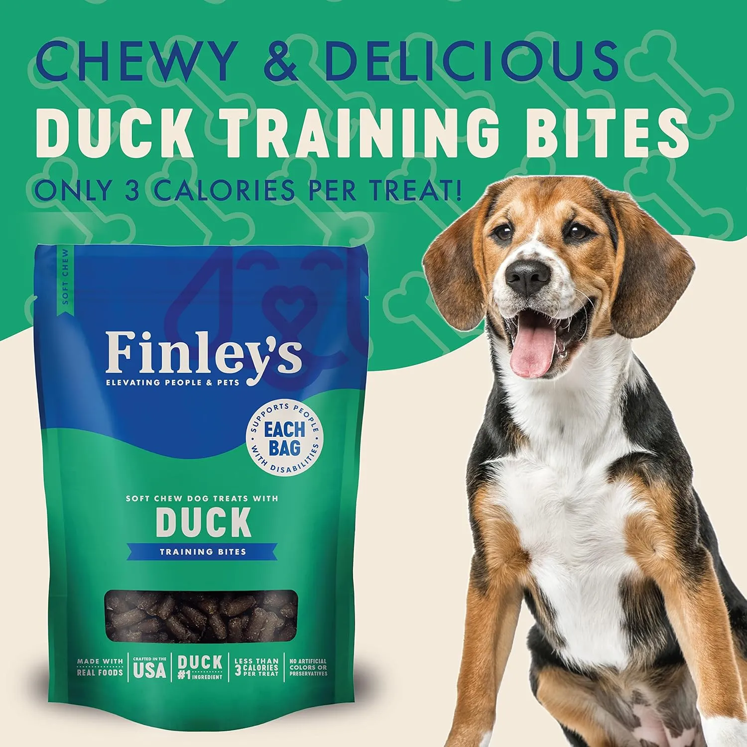 Finley's Duck Training Bites, Low Calorie, All Natural Soft Chew Dog Treats, 10 Ounce (Pack of 1)