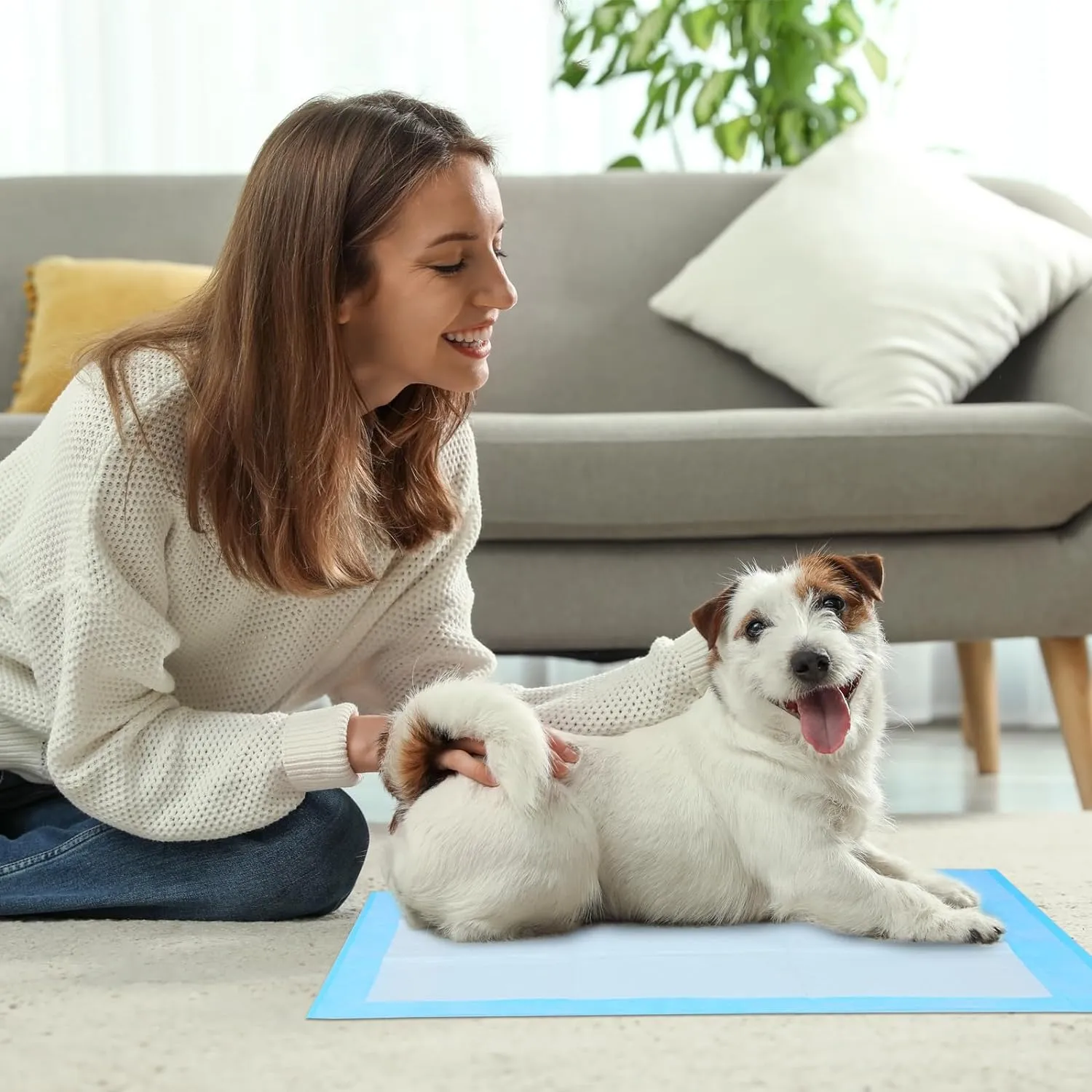 FluffyDream Super Absorbent Waterproof Dog and Puppy Pet Training Pad, Housebreaking Pet Pad,Blue (17"X23.6"(100PCS))