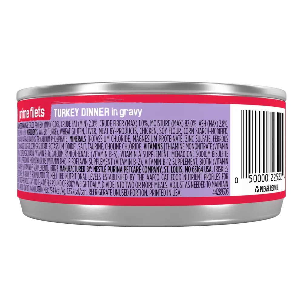 Friskies Prime Filets Turkey Dinner In Gravy Canned Cat Food