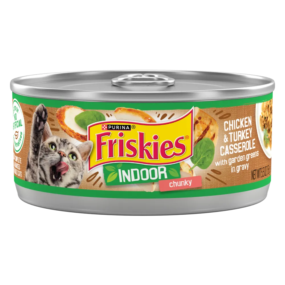 Friskies Selects Indoor Chunky Chicken and Turkey Casserole Canned Cat Food