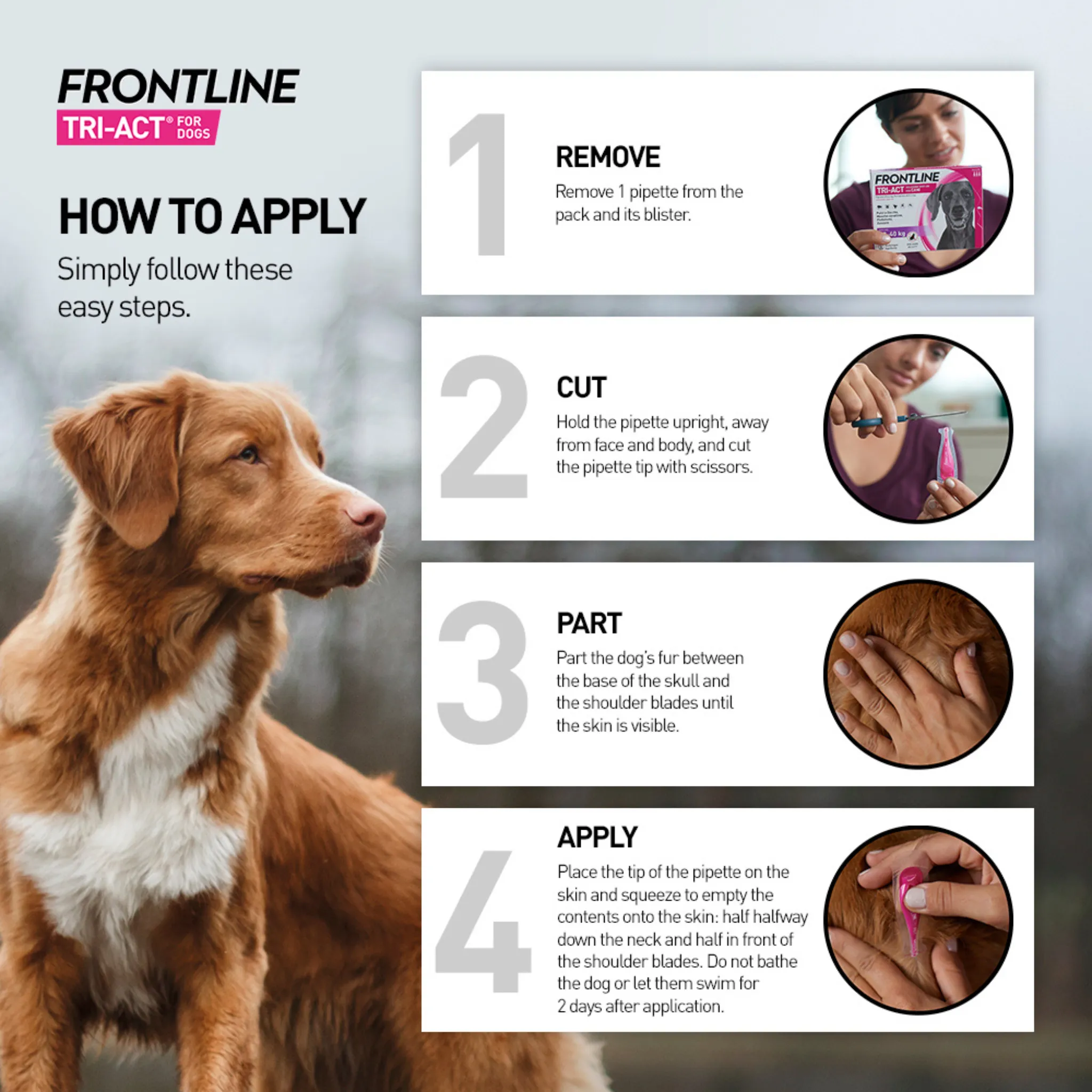 Frontline Tri-Act Spot On Solution For Dogs - 40-60kg