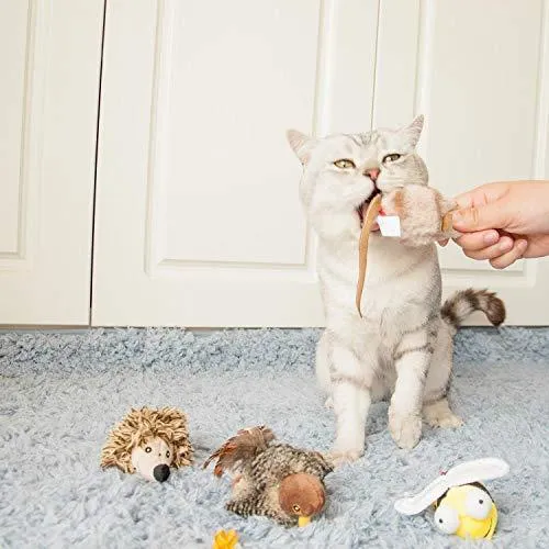 Gigwi Chirpy Cat Mouse Toy Squeak- Cat Toys Interactive Squeaking Mouse Cat Toy Melody Chaser Play N Squeak Kitten Toy, Mouse Sound Cat Toy for Boredom