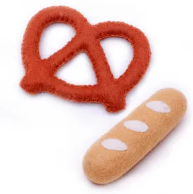 Glaciart One Catnip Chew Toys for Cats & Kittens - Bread Stick & Pretzel Shapes - Fun & Cute Catnip Toys for Kittens, for Teething Chew, Biting - Pet Cat Birthday Gift
