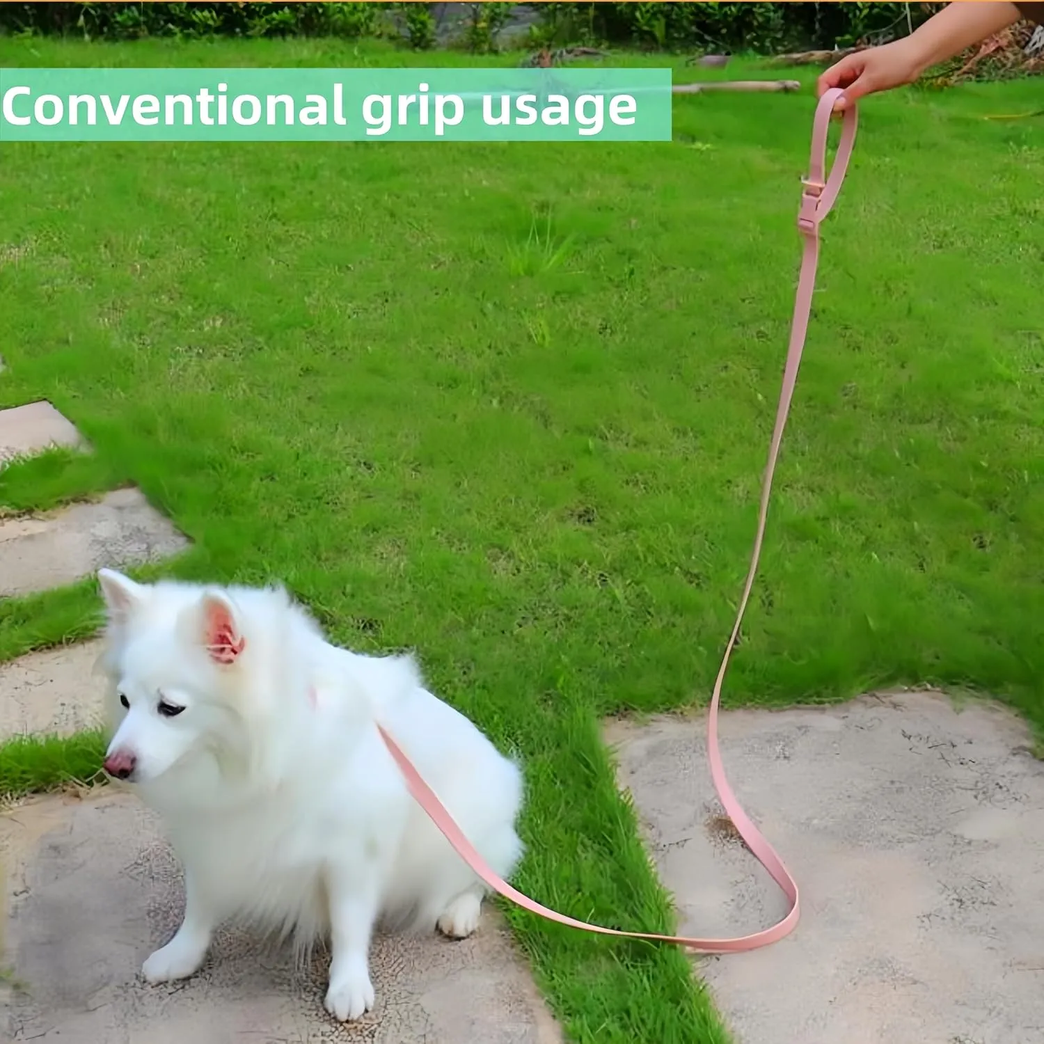 Hands Free Dog Leash, 4-7.5 FT PVC Waterproof Multifunctional Dog Leash Adjustable Lengths for Handless Walking Training Running with Cross Body, Over Shoulder, Waist and Belt Leash (Pale Purple)