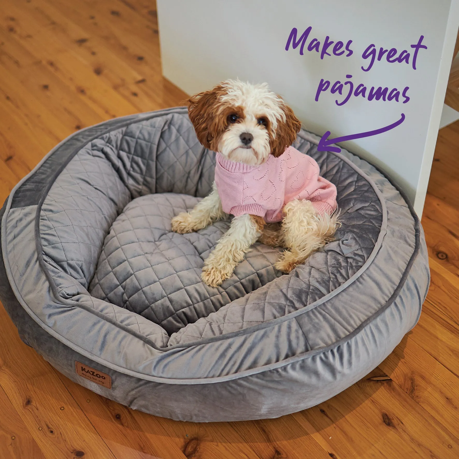 Heart Knit Dog Jumper - Pink