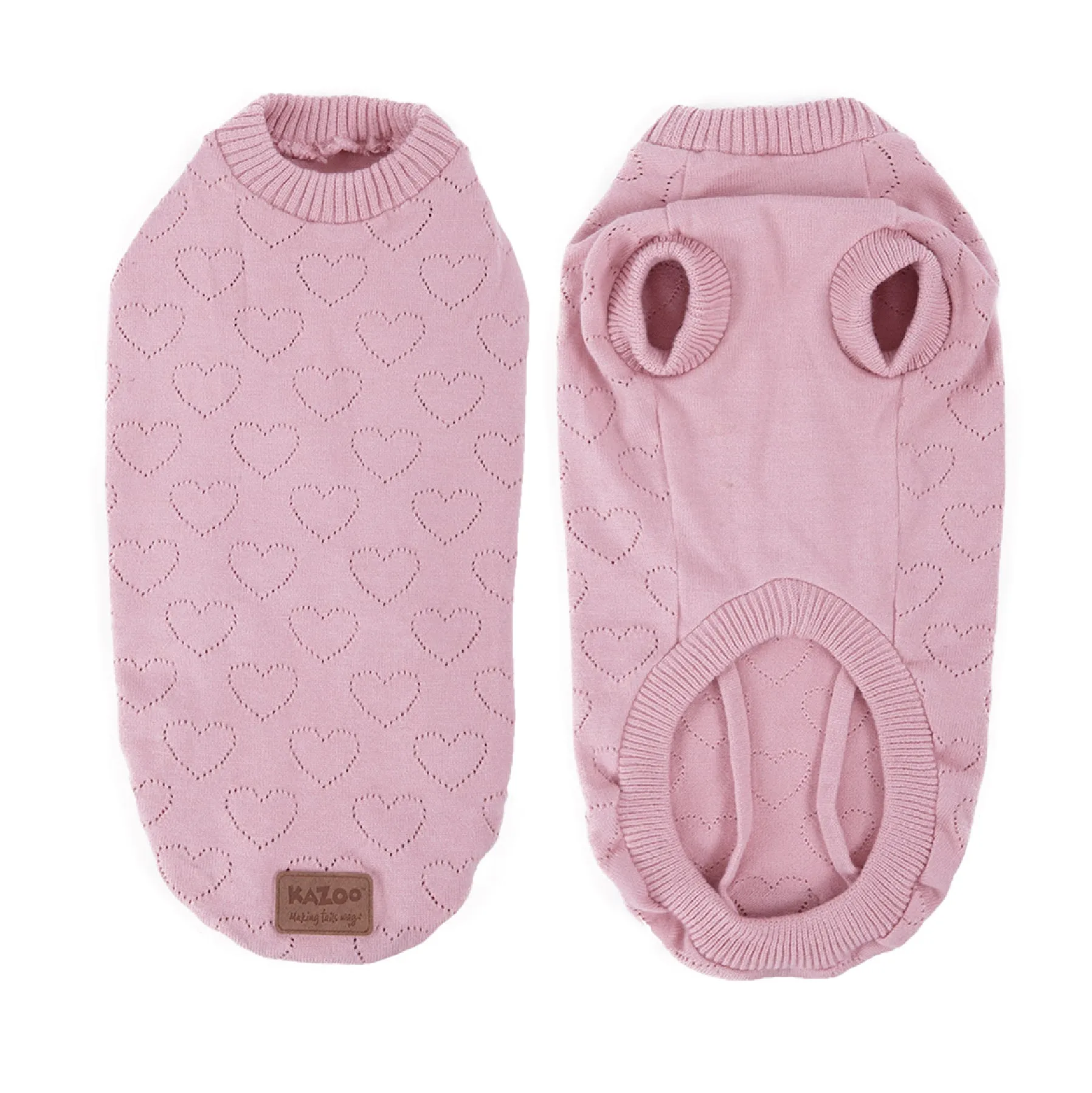 Heart Knit Dog Jumper - Pink