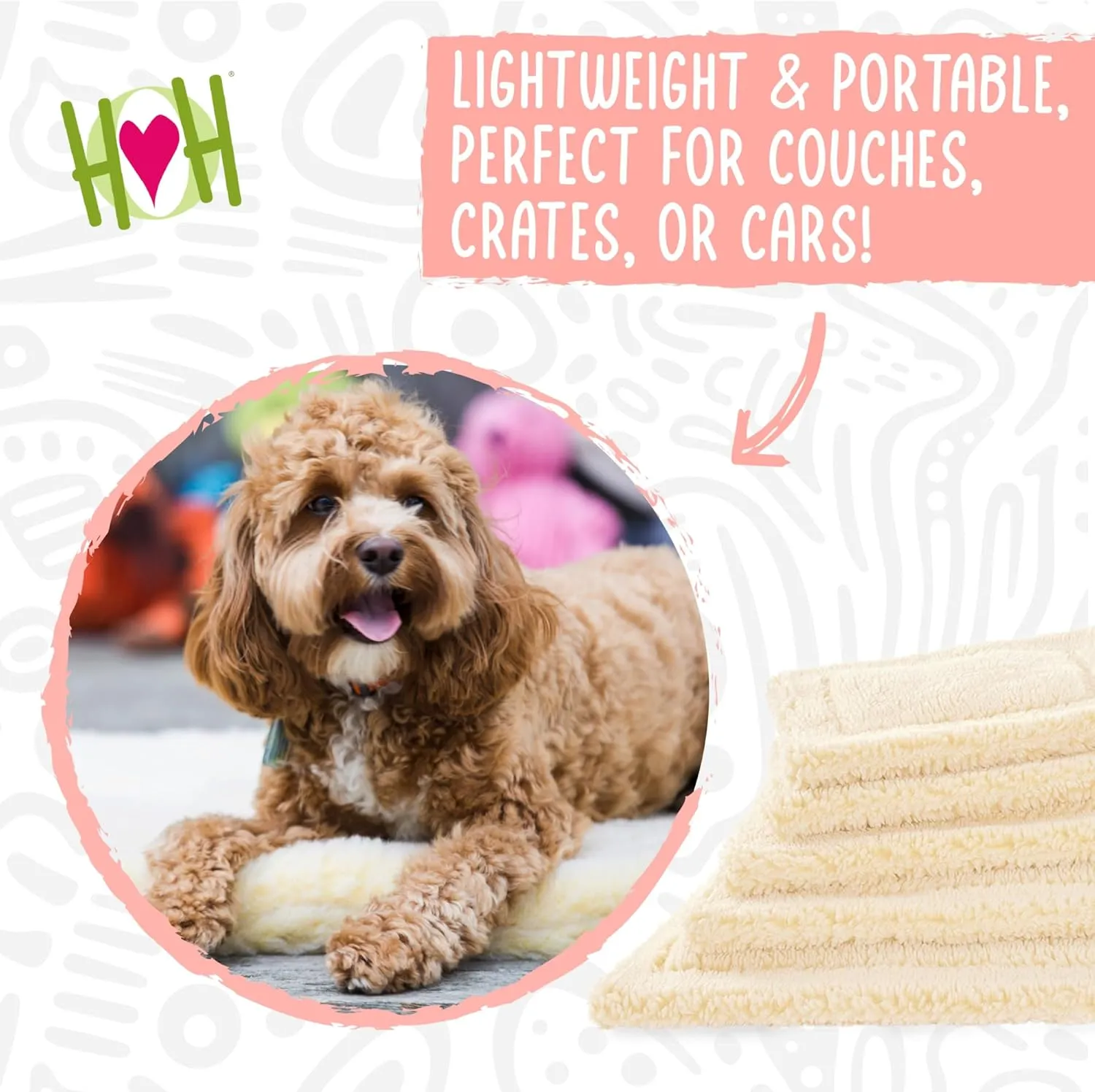 HuggleHounds Dog Bed - Dog Mat Beds for Large Dogs - Soft, Washable Crate Pad Dog Pillow - Extra Durable Fleece Dog Crate Bed & Kennel Pad - 30"x48" Size Flat Dog Bed Pillow | Hugglefleece, XL Mat