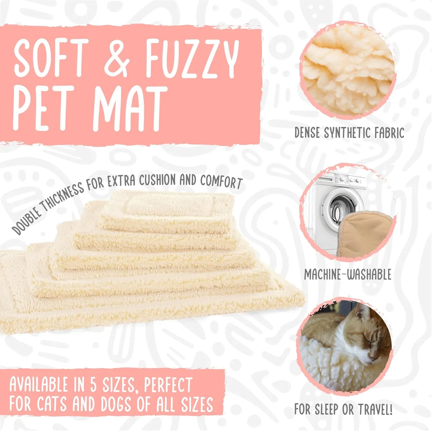HuggleHounds Mat Cat & Dog Bed - Crate Pads for Dog Cages, Machine Washable Kennel Bed for Sleeping, Small & Medium Size Breeds - Small, 23" x 30"