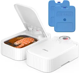 iPettie Bento Two Meal Automatic Pet Feeder for Dogs and Cats, 12 oz*2 Capacity with Stainless Steel Food Bowl, 0-48H Timer, and Food Grade ABS, For All Pet Food Types