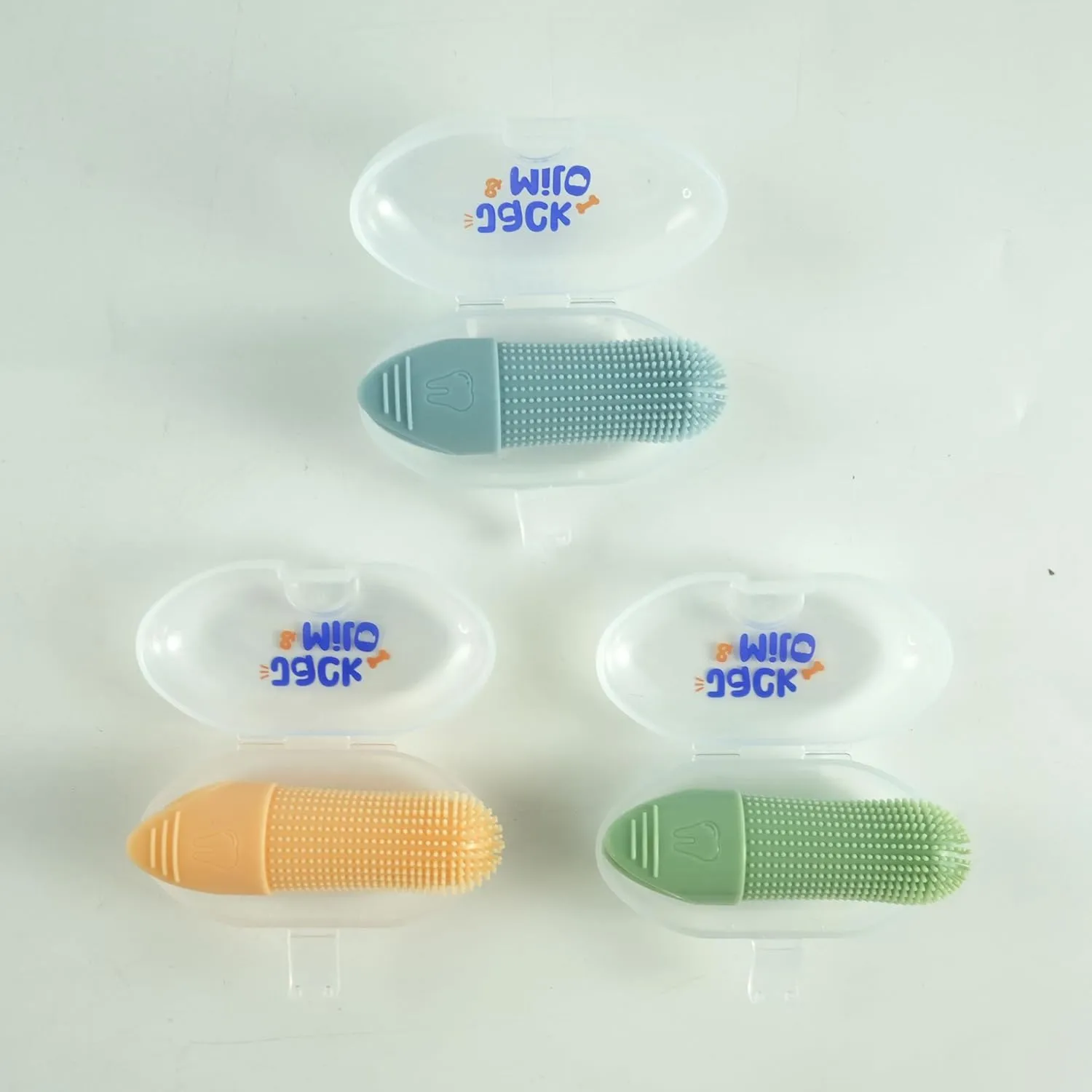 Jack & Milo Soft Silicone Finger Toothbrush for Dogs  Gentle & Effective Oral Care for Small Dogs, Puppies & Cats  Long-Lasting & Easy to Use  Blue  Ideal for Baby Pets