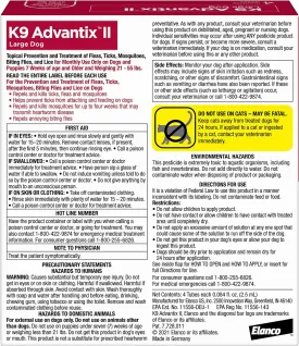 K9 Advantix II Large Dog Vet-Recommended Flea, Tick & Mosquito Treatment & Prevention | Dogs 21-55 lbs. | 4-Mo Supply (Pack of 2)