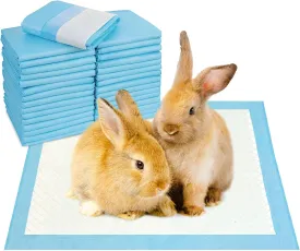 kathson 100PCS Rabbit Pee Pads 18" 13" Disposable Cage Liners Super Absorbent Black Carbon Odor-Control Bunny Training Pad with Quick-Dry Surface for Bunny Guinea Pig Kitten Hedgehog Small Animals