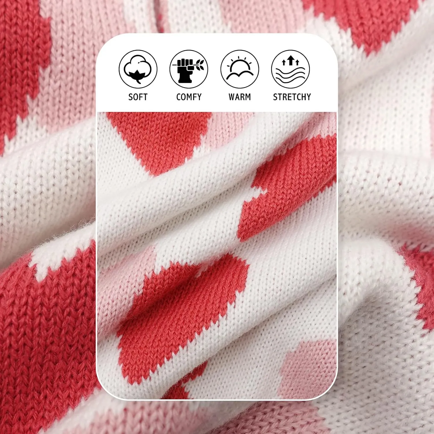 KYEESE Dogs Sweaters Small Dog Sweaters Red Heartwith Leash Hole Pet Sweater Pet Clothes,M